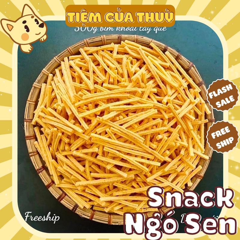  500G Bim Bim Khoai Tây Hương Ngó Sen Snack Khoai Tây Bim Que Chua Cay giòn tan đồ ăn vặt 