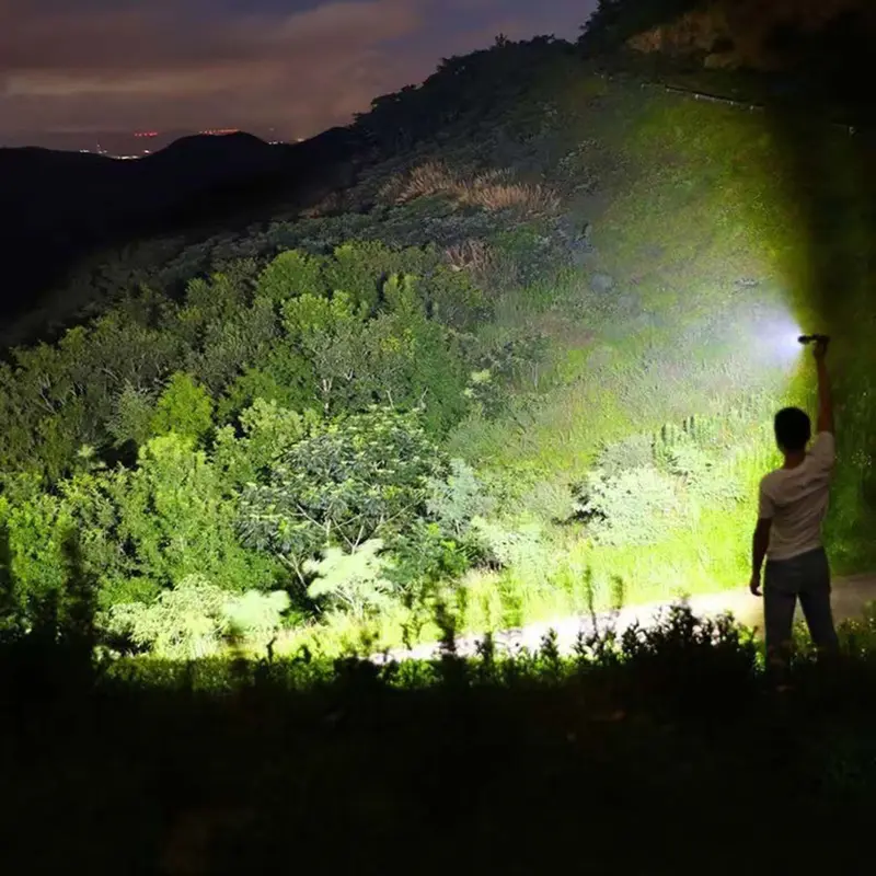 Rechargeable Flashlight, 1/2/4 Counts 12000 Lumens LED Flashlight, Adjustable High Brightness Flashlight, Portable Lighting for Camping, Outdoor Activities Long Distance 2