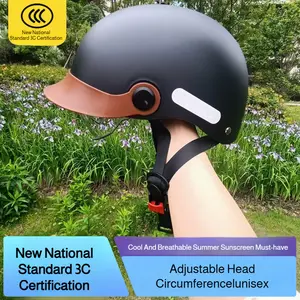 Women's four seasons breathable electric car helmet