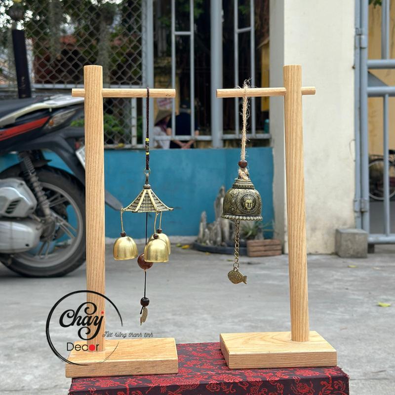 Set Kệ Gỗ Treo Chuông Gió Bình An, Set Chuông Bình An Chay Decor 0