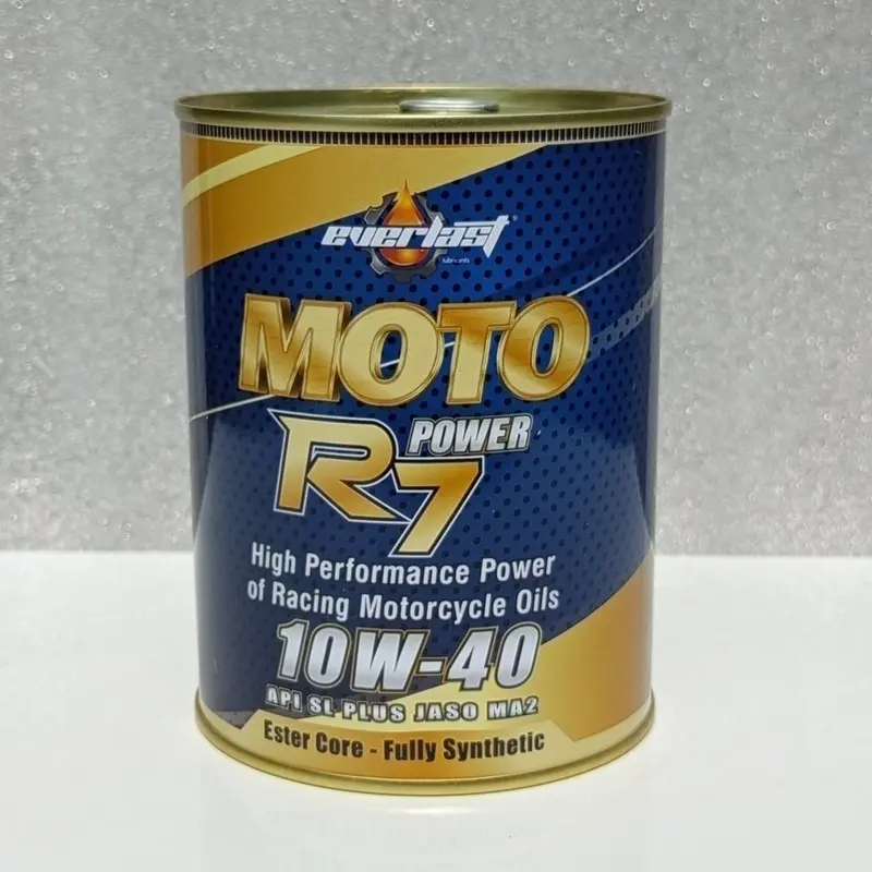Combo 2 lon Dầu Nhớt xe số/côn tay - Everlast MOTO R7 POWER 10W40 SL 0.8L JASO MA2 - Kèm 1 chai nước làm mát động cơ 4