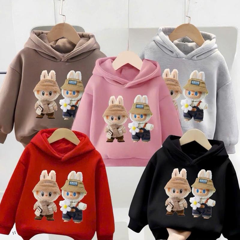 _Áo nỉ hoodie bé trai, bé gái hình LABUBU đôi dễ thương, mũ 2 lớp chất nỉ bông mềm mịn cho bé 6-30kg 0