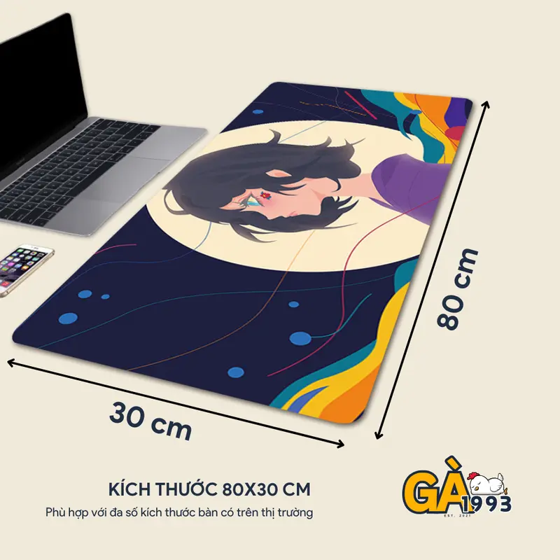 [LIVE Q13] Lót Chuột Động Lực 80x30cm Dày 3mm - Chất Liệu Cao Su Và Vải - Hình Chữ Nhật - Chống Bám Cực Tốt 4