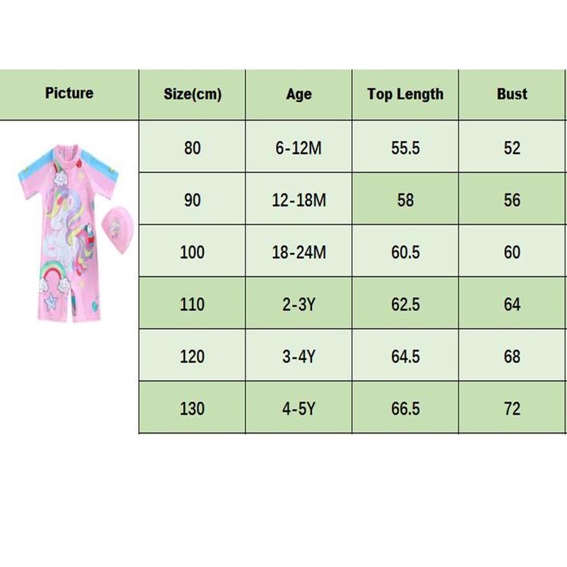 Product Introduction of Toddler Girls Summer Swimwear Sets Short Sleeve O Neck Cartoon Animal Print Bathing Suit with Hat 0