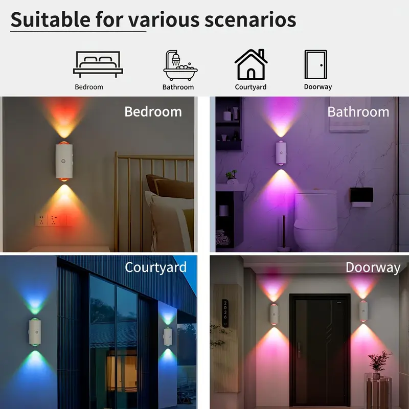 Smart LED Night Light with Motion Sensor, USB Rechargeable LED Night Light, RGB Gradient Ambient Lighting, Dimmable Indoor Lighting for Entryway, Bedside, Desk, Closet, Nightlight For Bedroom 3
