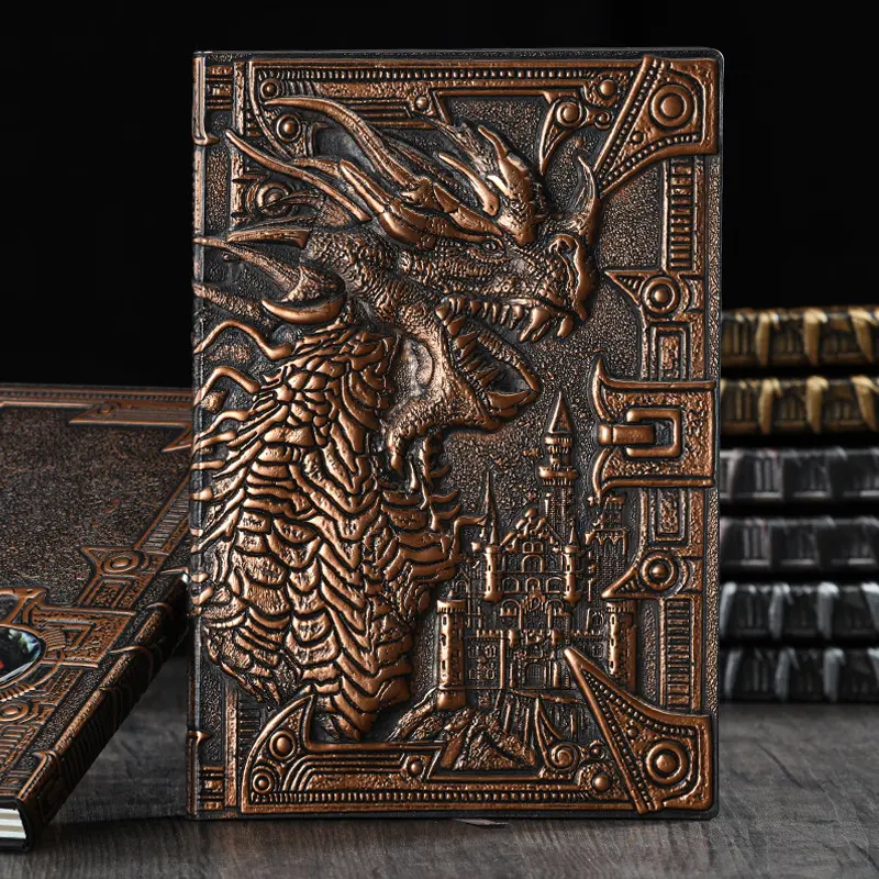 2025 Evil Dragon Retro Embossed Evil Dragon Notebook Dinosaur European ...