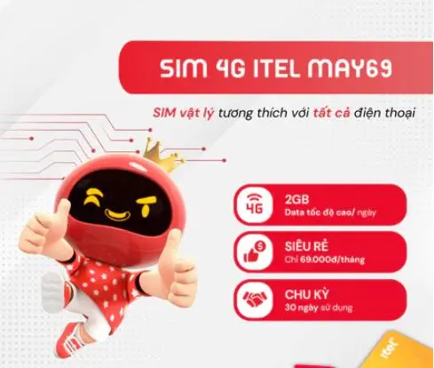 Sim Itel 4G Free Cước Tháng Đầu, Ưu Đãi 90GB/Tháng (3GB/Ngày), Sóng Vinaphone, DK Chính Chủ