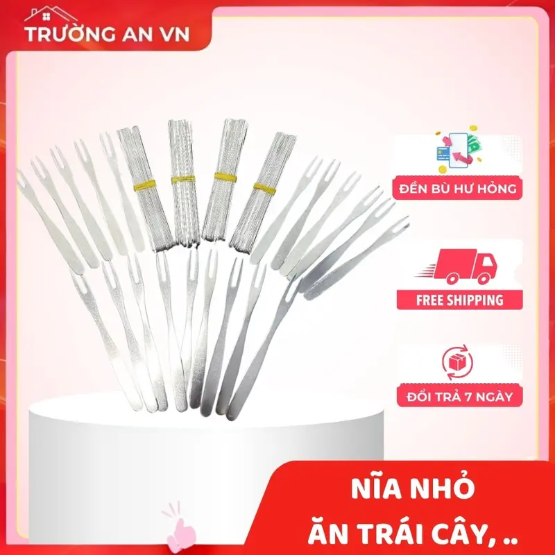 10 Cái Nĩa Xiên Trái Cây - Nĩa ăn ốc - Nĩa ăn Thức Ăn tiện dụng - Trường An VN