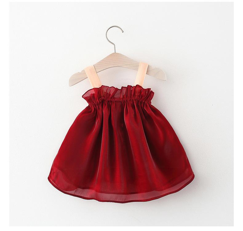 Product Introduction of 2025 new year girls sling dress cute baby children Princess bowknot tulle dress 7