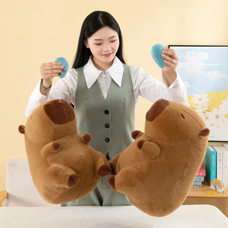  Gấu Bông Chuột Lang -Thú Nhồi Bông Capybara RÚT MŨI Xanh -  SIÊU ĐÁNG YÊU Toy Đồ Chơi Phát Nhạc 