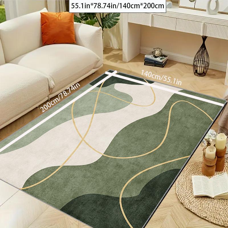 Product Introduction of Geometric Pattern Area Rug, Non-slip Soft Anti-fouling Carpet, Machine Washable Waterproof Carpet, Lounge Rug for Living Room and Bedroom, Home Decoration, Room Decor 3