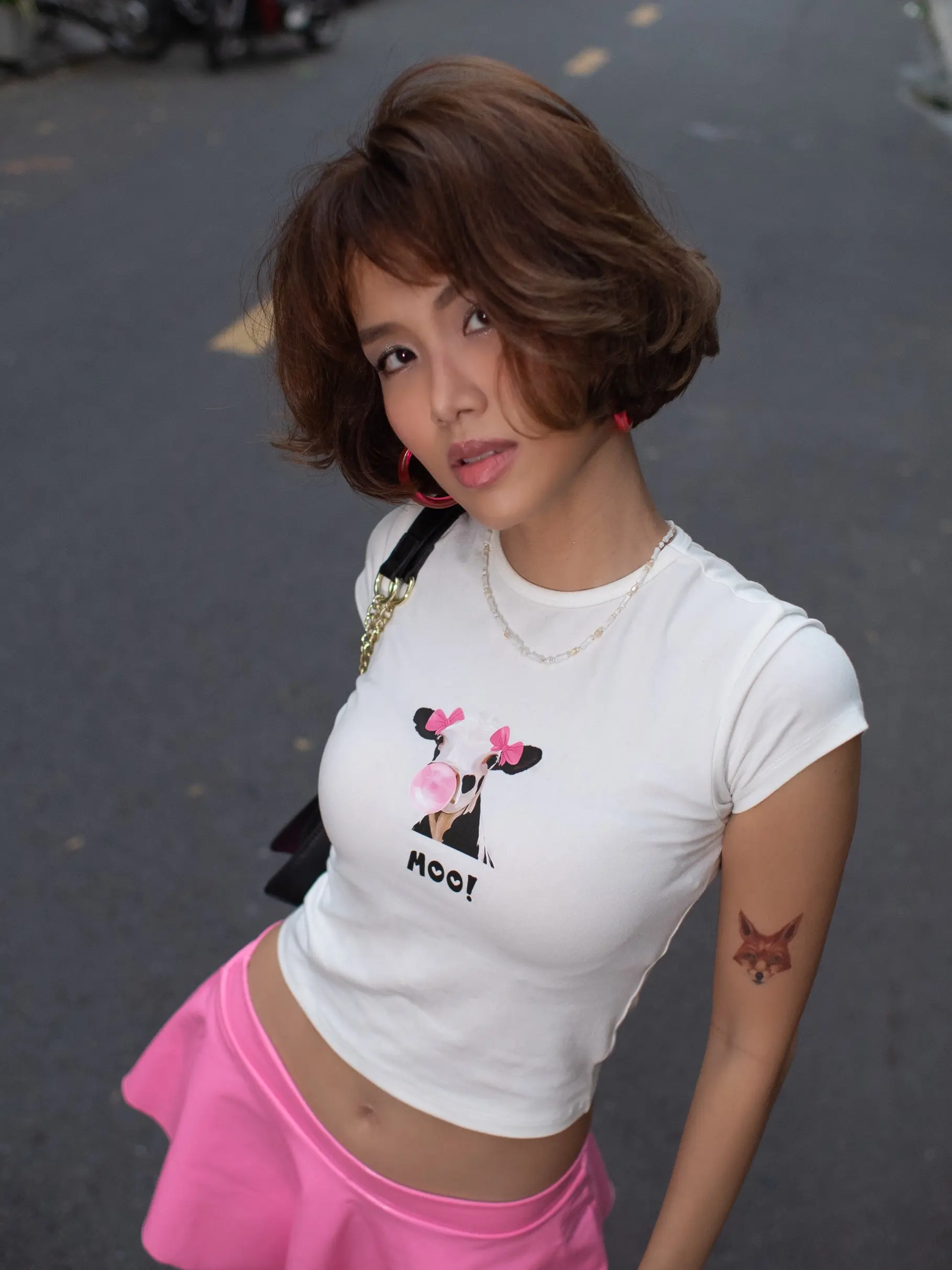 bananabu | Áo thun baby tee y2k hình capybara "slay all day" & bò sữa đeo nơ nữ top Women Cotton