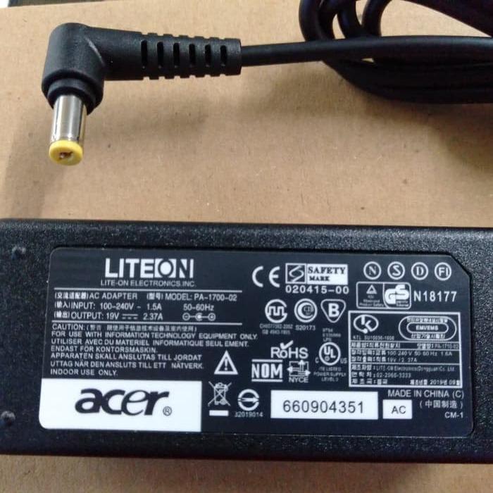 [ORIGINAL] adaptor charger Acer Aspire ES 14 ES1-420 ES1-421 ES1-431 ES1-432 19V 2.37A 4