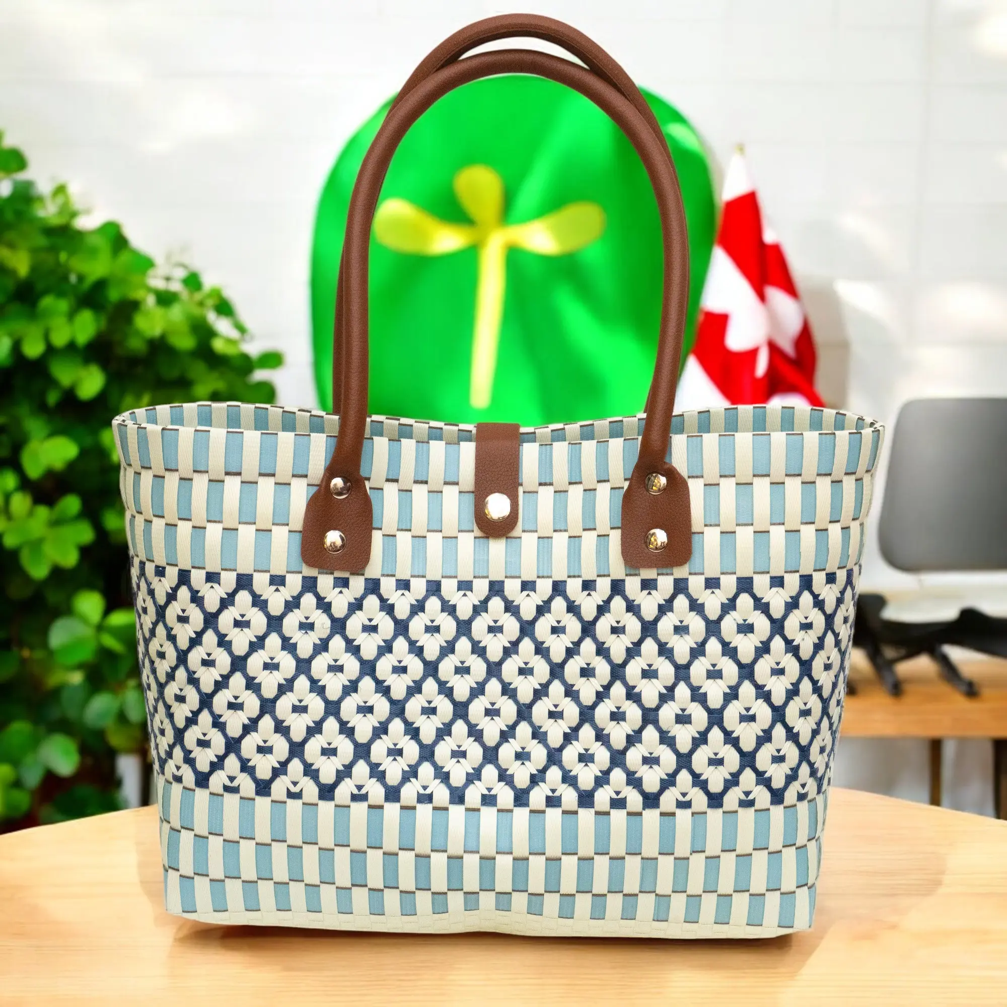 Giỏ Đan Nhựa Lưới Tâm Đại,Giỏ Đan Tay, Túi Xách Đan Thủ Công Handmade,Làn Nhựa Đi Chợ, Phối Với Áo Dài, Đầm Đi Biển Chụp