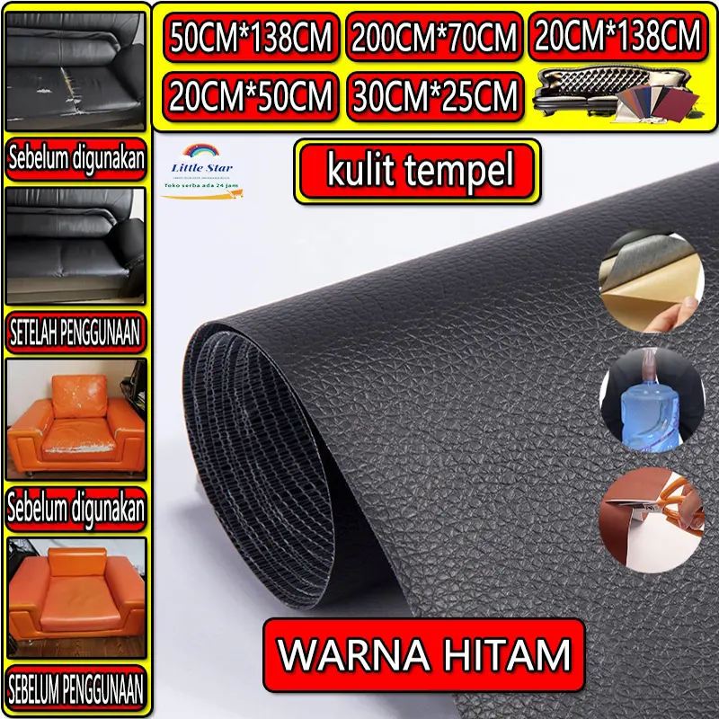 [Lem impor]COD Lem impor yang kuat WARNA HITAM Sticker Kulit Sofa Leather Repair Sticker Cover Perbaikan Kulit Yang Rusak Kulit Sofa Yang Terbuat Dari Kulit Kursi Tas Yang Berlubang Sticker Kulit PU Jaket Kain 0