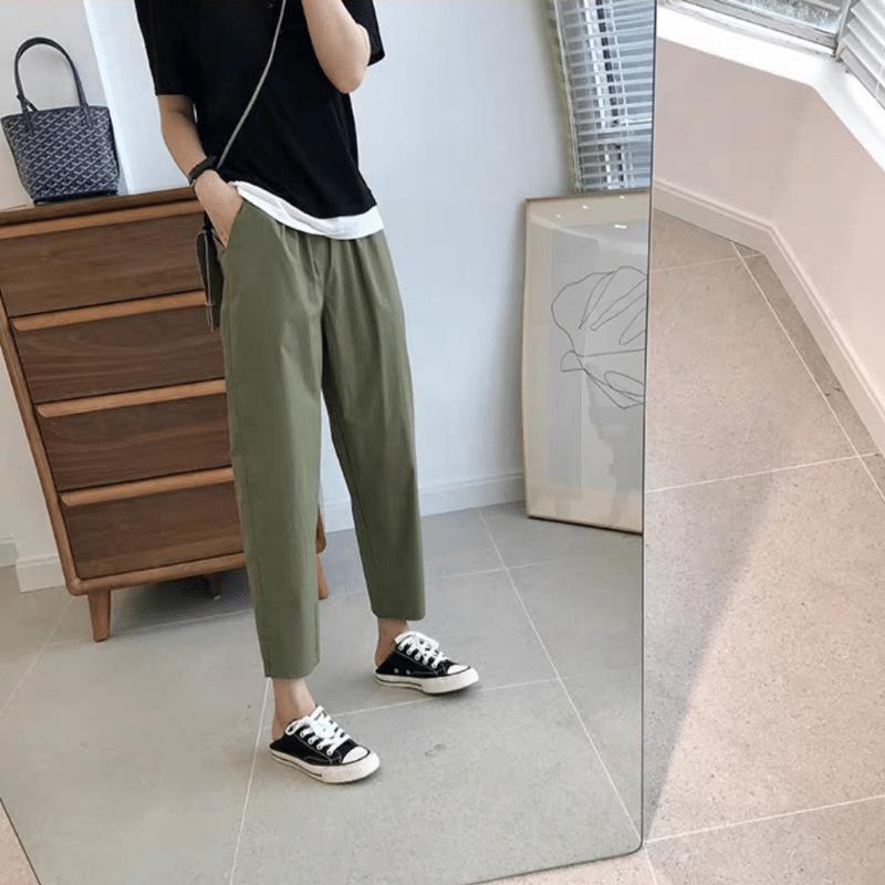 Product Introduction of Quần Kaki co giãn Nam Nữ ống suông form Baggy Thời Trang Bigsize (Kaki co giãn) Thun Pants 14