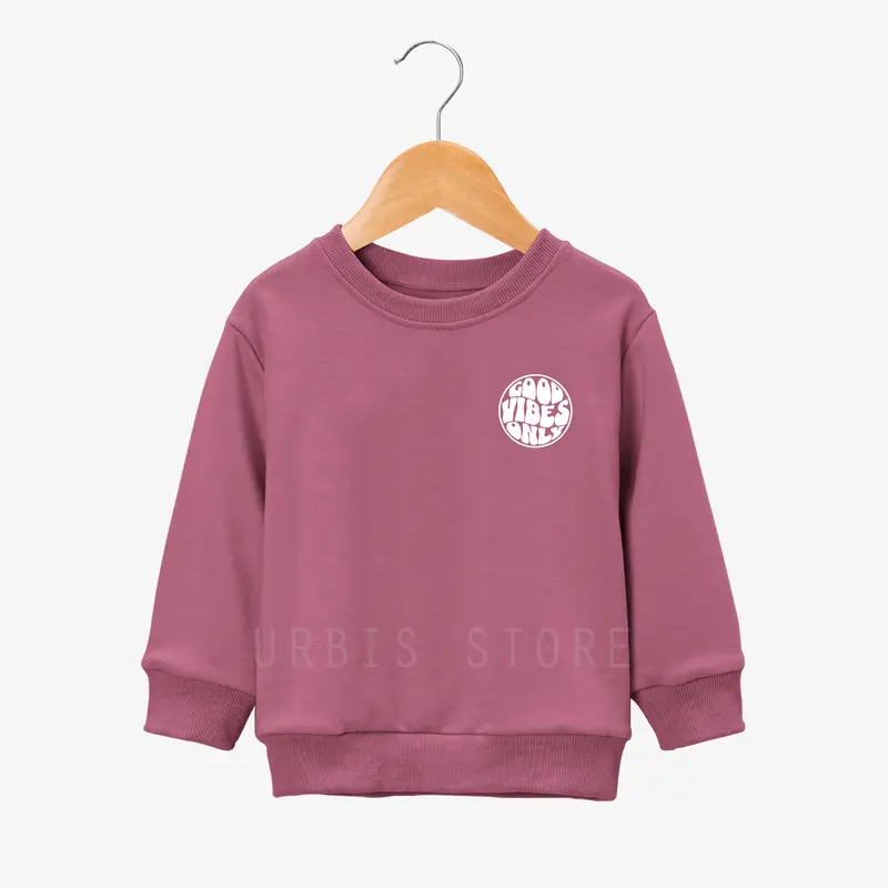 Sweater Anak Usia 3-13 Tahun Laki-laki Perempuan Motif Sablon GOOD VIBES ONLY Bahan Tebal Premium Fashion 1
