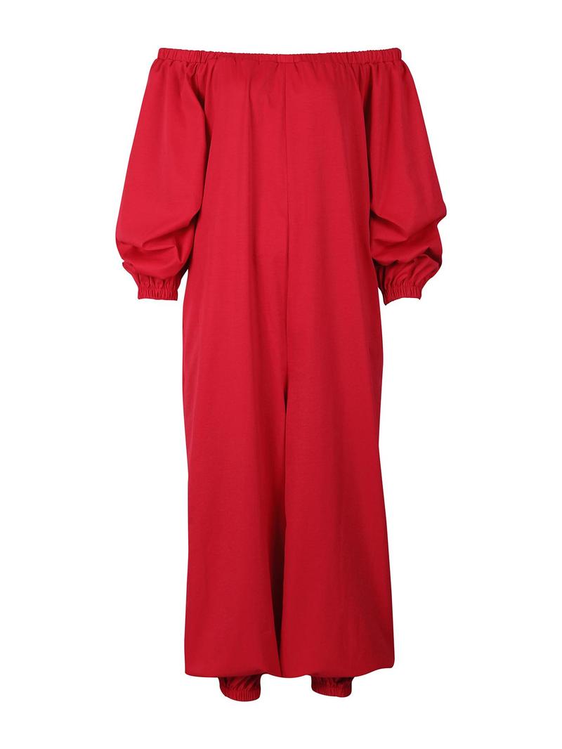 Product Introduction of Women's Solid Off Shoulder Lantern Sleeve Jumpsuit, Casual Long Sleeve Jumpsuit for Spring & Fall, Women's Clothes for Daily Wear 9