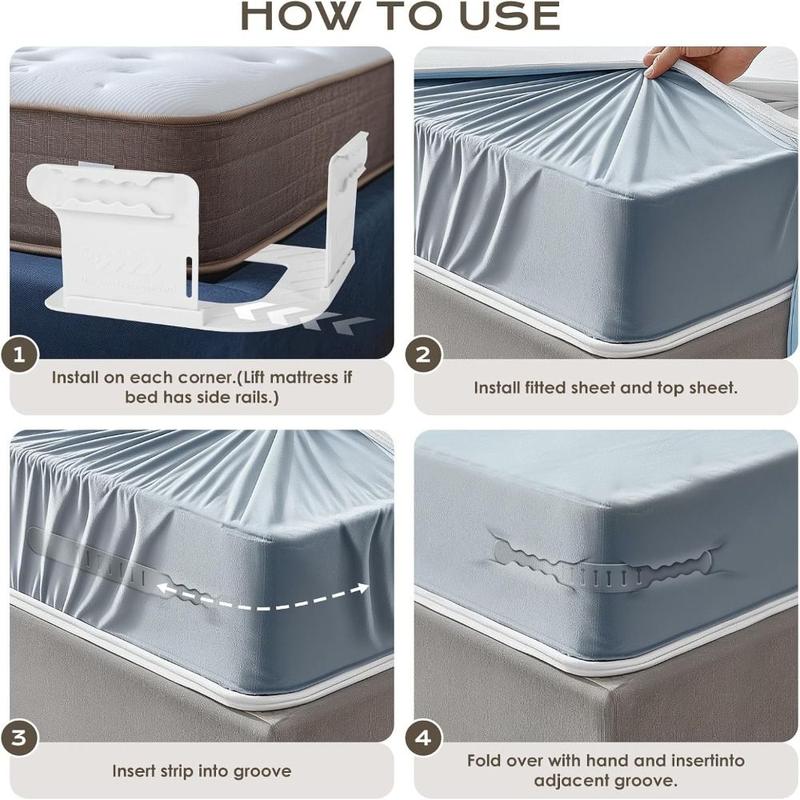 DIY Invisible Heavy Duty Bed Sheet Holder Non-slip with Lock Strips Sheet Holders Multifunctional Anti-shift Bed Sheet Clips Quilt Fixing Tool 7