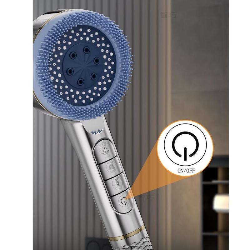 Product Introduction of New 4 Modes Shower Head One-Key Stop with Filter Element High Pressure Showerhead Water Massage Shower Sprayer Head Bathroom Accessories 20