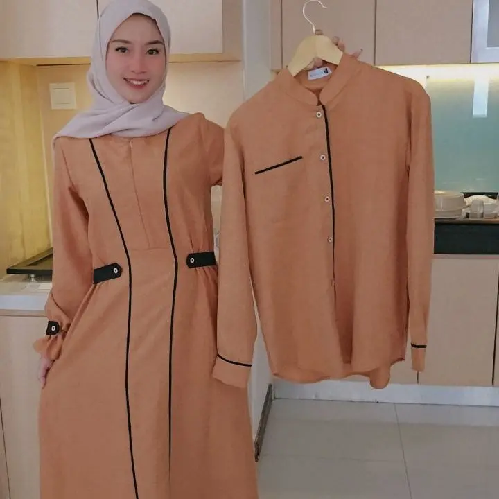 Gamis dan Koko Mouzalina premium Dress muslim Fashion muslim Dress pesta dan kondangan  kain katun madinah HQ by NANAKO 3