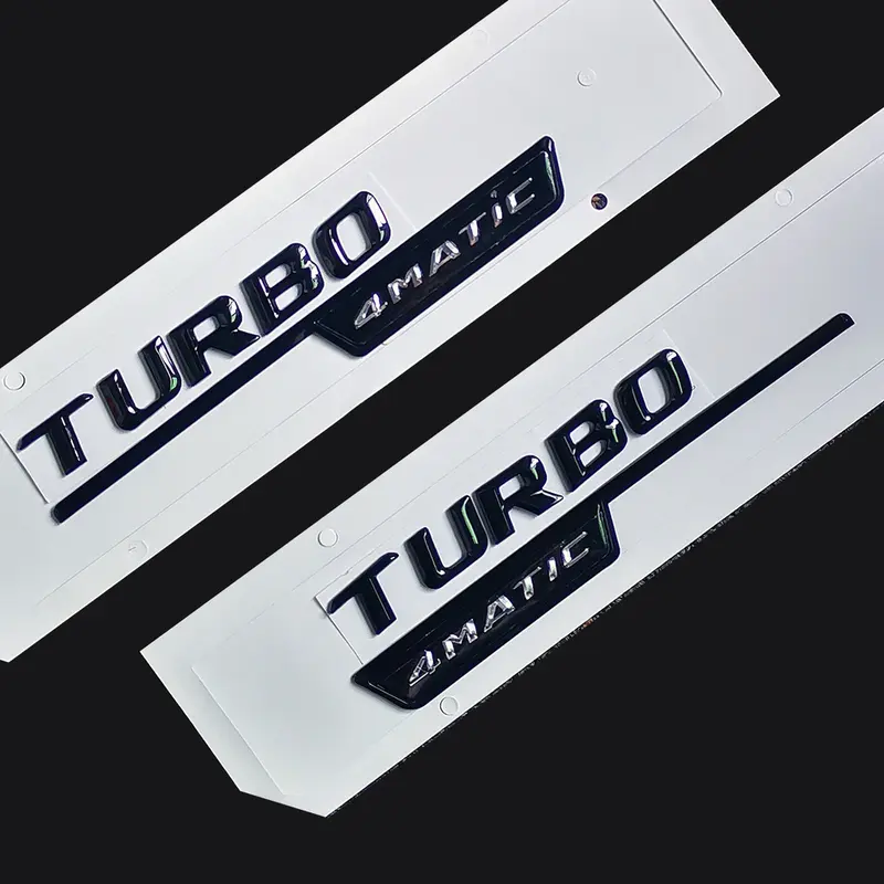 Thư biểu tượng cho Turbo 4matic AMG Huy hiệu Fender Logo Xe dán phong cách cho Mercedes Benz AMG bóng đen 0