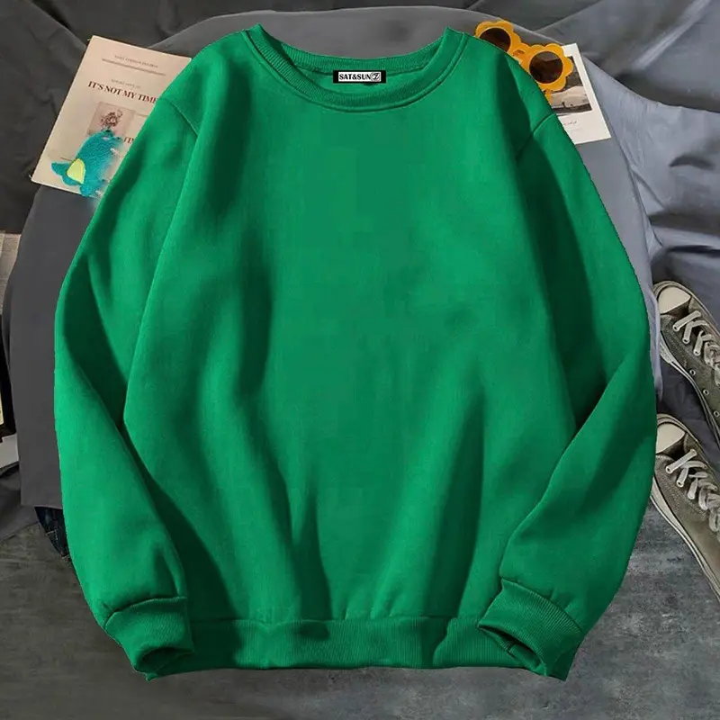 Áo nỉ tay dài không nón mẫu trơn không in hình kiểu nam nữ đều mặc được Menswear Hoodie 4