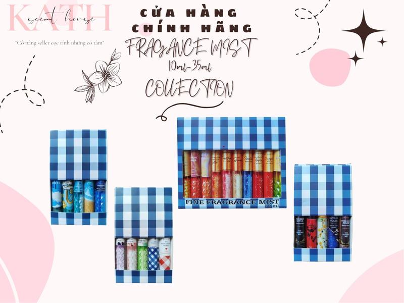 [Kath] Set chiết xịt thơm [chai thủy tinh] [10ml] theo chủ đề chính hãng