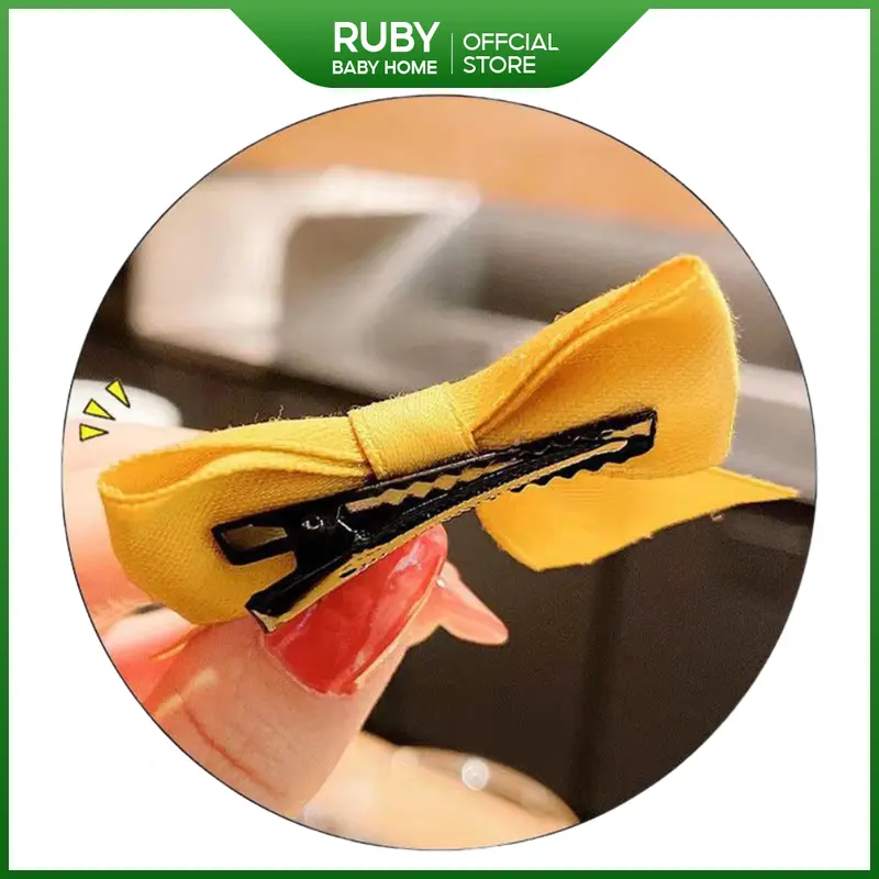 Kẹp tóc nơ đơn giản dễ thương dành cho nữ Màu Trơn Đơn Giản Phong Cách Hàn Quốc nhiều màu cho bé gái 2