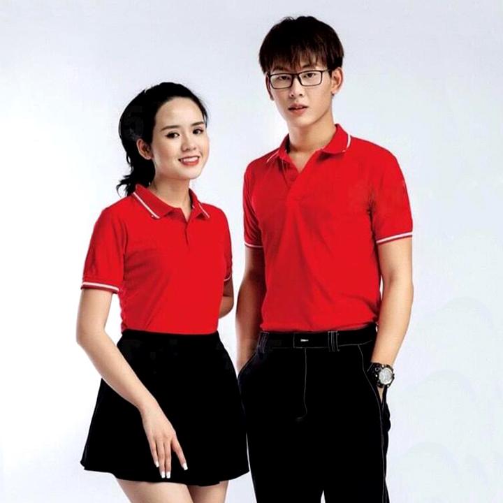 Top Áo Thun Nữ Trơn Có Cổ ANDROMEDA Thể Thao Cá Sấu Mè Màu Đỏ Tươi Vải Siêu Nhẹ Mát Form Xuông Đồng Phục Cho Cả Nam Polo