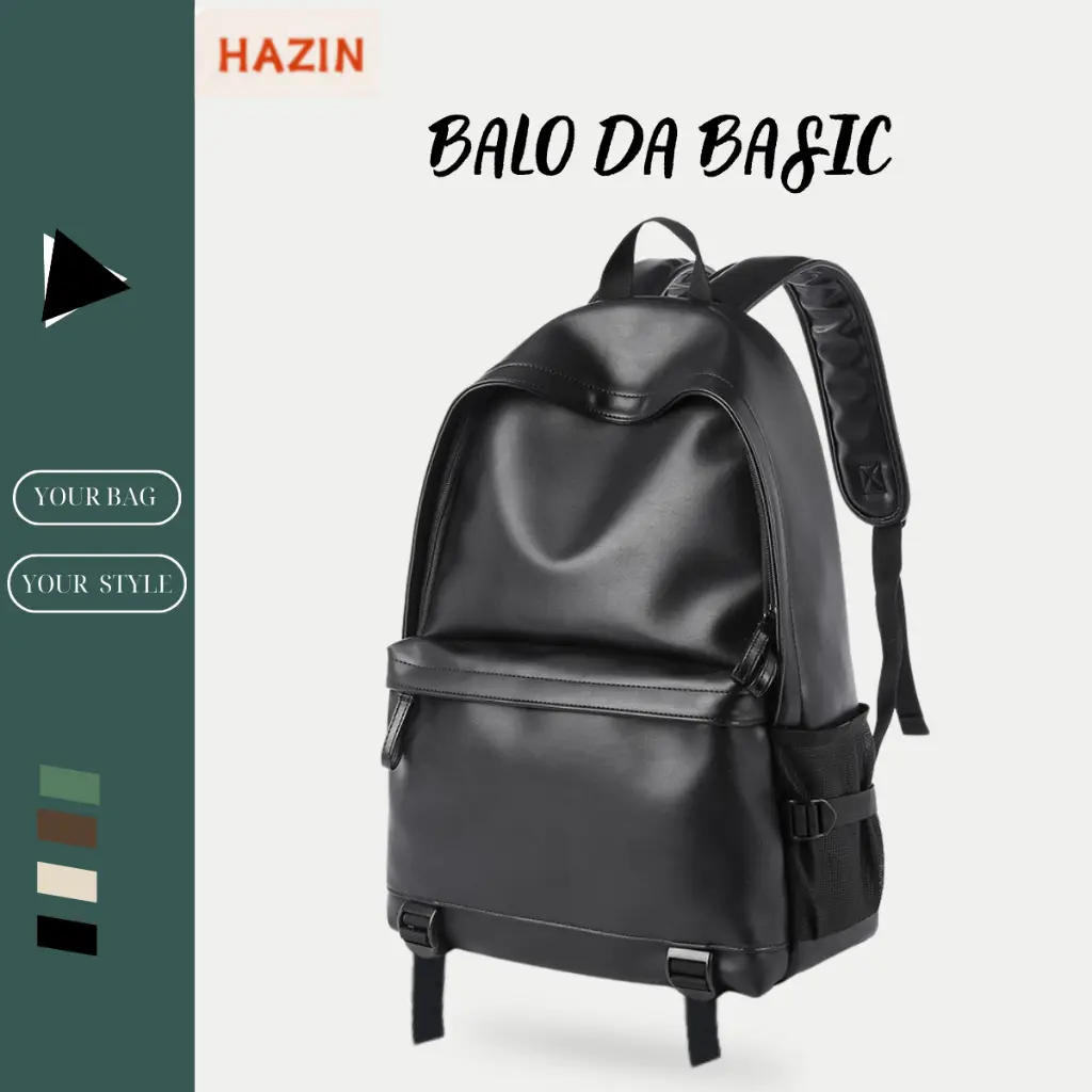 Balo da HAZIN Thời Trang  Ulzzang Hàn Quốc Nam,Nữ Chống Thấm Đựng  Vừa Laptop 16inch Đi Học Đi Chơi