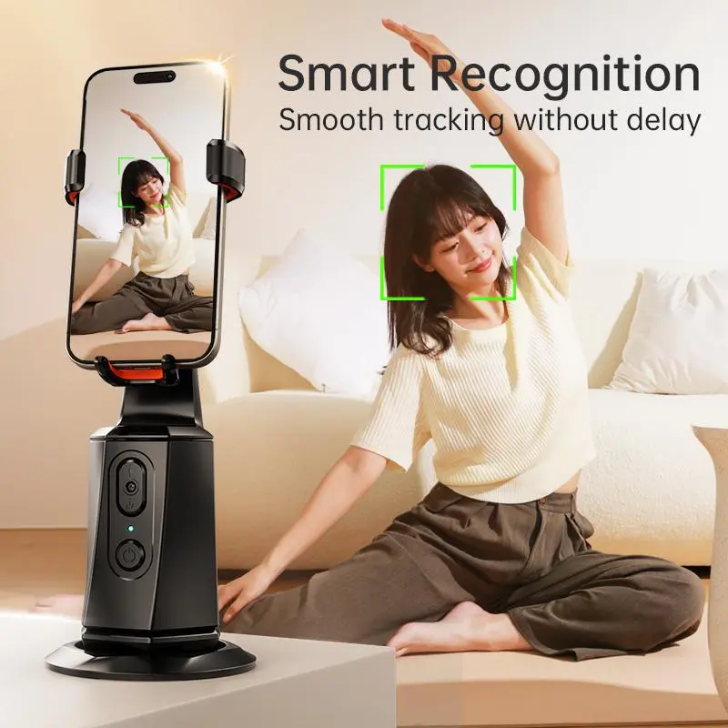 Smart Selfie Stick, 360° Rotatable Phone Holder with Face Tracking, Auto Face Tracking Phone Gimbal Stabilizers for Vlog Live Streaming 8