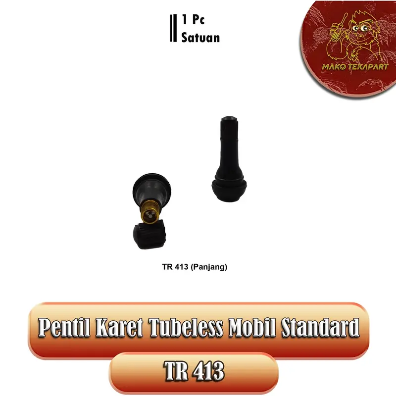 [SATUAN] PENTIL KARET TUBELESS HITAM TR412/TR413 STD 4