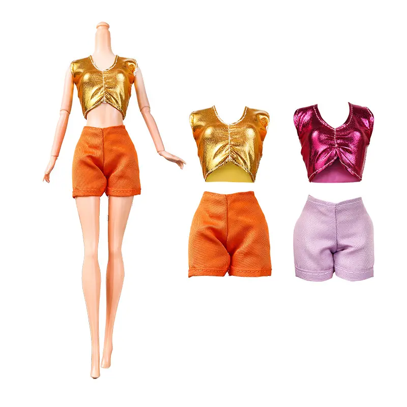 30cm Princess Doll New Original Fashion Dress Up Set Supermodel Doll Dress Up Set European and American Style Casual Shorts Fashion Hot Girl Doll Women's Clothing