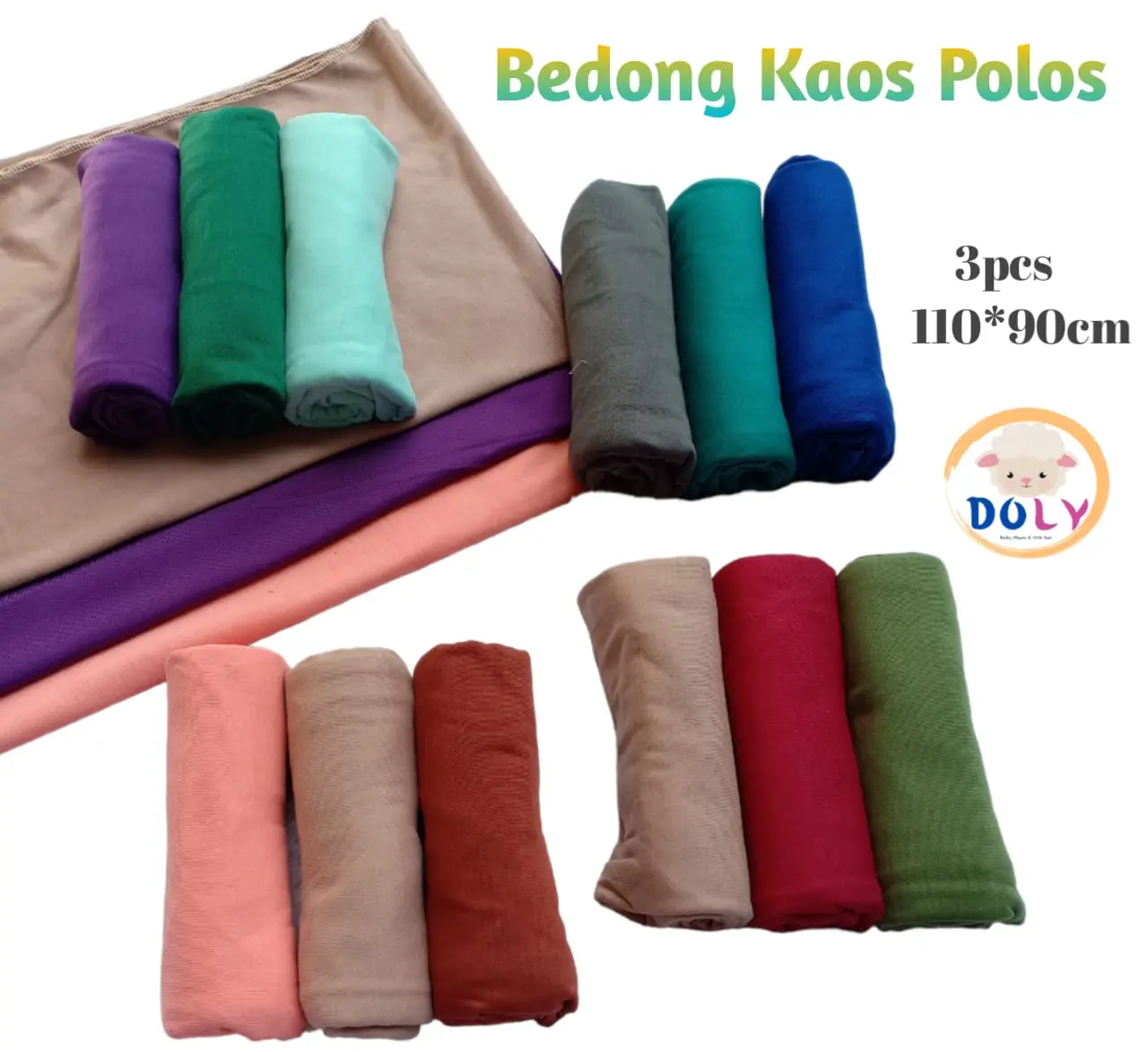 Doly - 3pcs BEDONG KAOS POLOS bayi jumbo 110*90cm Bayi