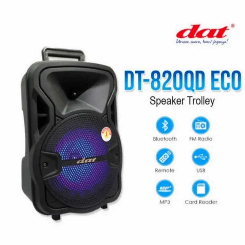 Speaker Portable Wireless Dat DT 820 QD Original Product 8 inch Bluetooth 2