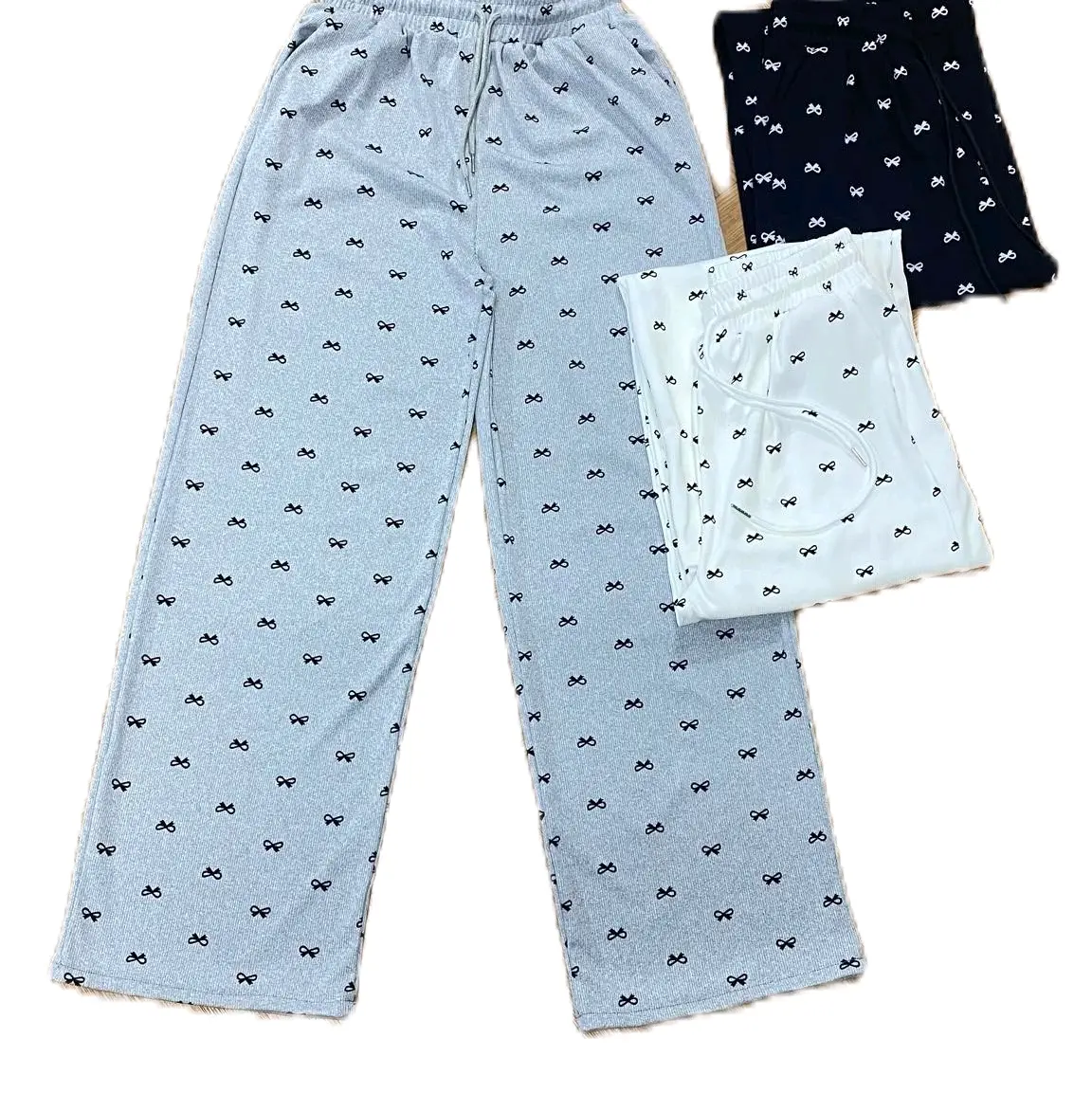 (HÀNG MỚI VỀ) Quần Suông Tăm Lạnh Hình Nơ siêu mềm mịn Nữ Women Tim Voi Pants Nhung