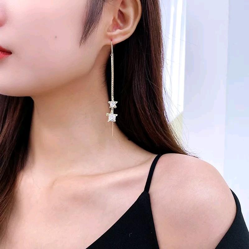 E & J - Anting Jurai Titanium Wanita Motif Bintang Anti Karat 0