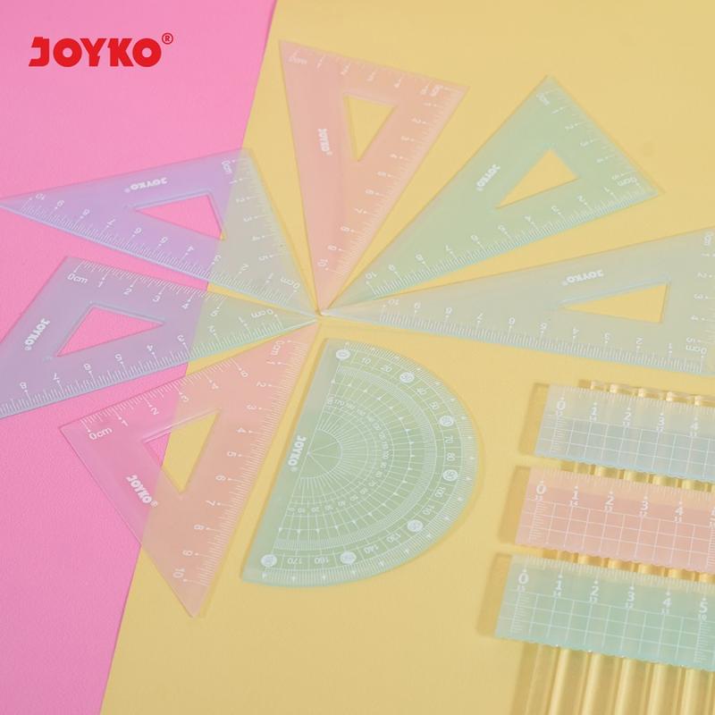 Penggaris Joyko RL-PS3 Pastel 1 Set 4 Pcs Ruler Matematika 4
