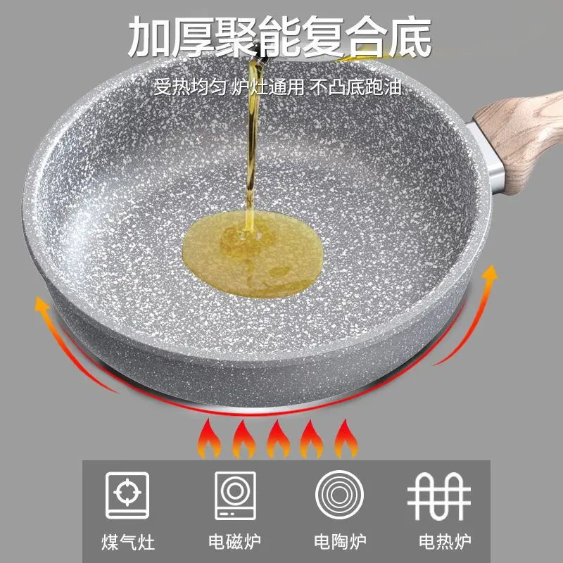 Chảo Rán Bằng Đá Y Tế Chảo Chống Dính, Gia Dụng, Đa Năng, Thích Hợp Để Làm Bánh Kếp, Bếp Cảm Ứng Và Bếp Gas, Thông Dụng, Để Làm Trứng Tráng, Bít Tết Và Các Món Nướng 3