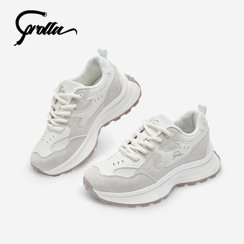 Corolla Giày Thể Thao Sneaker Nữ  Fashion Phong Cách Hàn Quốc Dế Cao 4.5CM Chống Trượt Dộ Co Giãn Cao Kháng Khuẩn Thoáng KhíGiày Giày Lười Dồ Hot Trend Shoes【Nên mua kích cỡ lớn hơn  