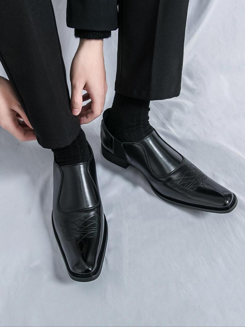 Product Introduction of Men's Business Style Solid Color Dress Shoes, Fashionable  Shoes for Work Office, Casual Comfortable Shoes for Daily Wear 2