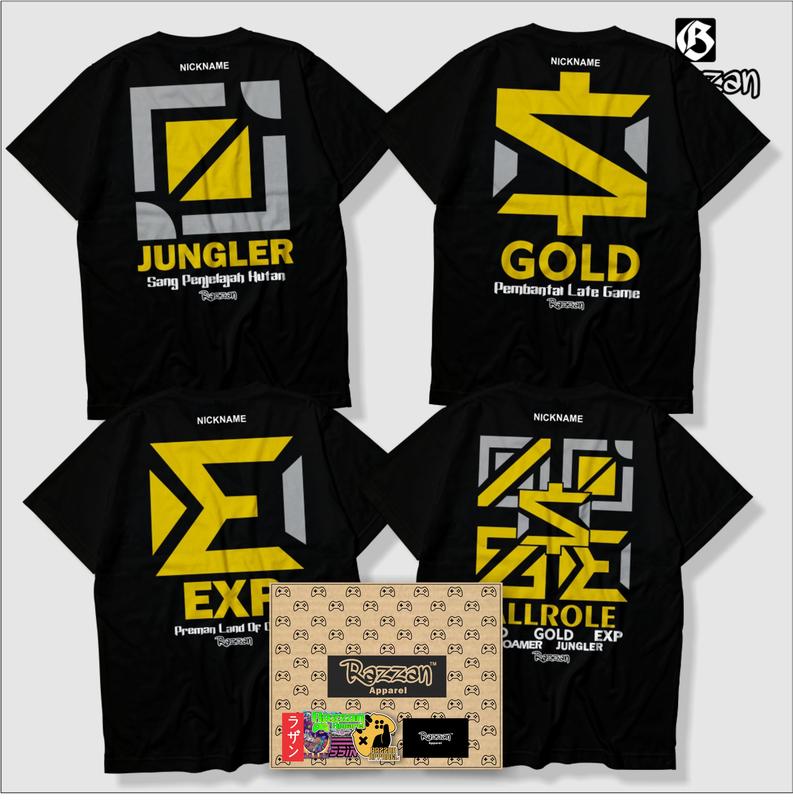 RAZZAN KAOS ROLE MOBILE LEGENDS ALLROLE GOLD LANE EXP LANE MID LANE JUNGLER ROAMER PREMIUM QUALITY BAJU GAMING ML ROLE 0