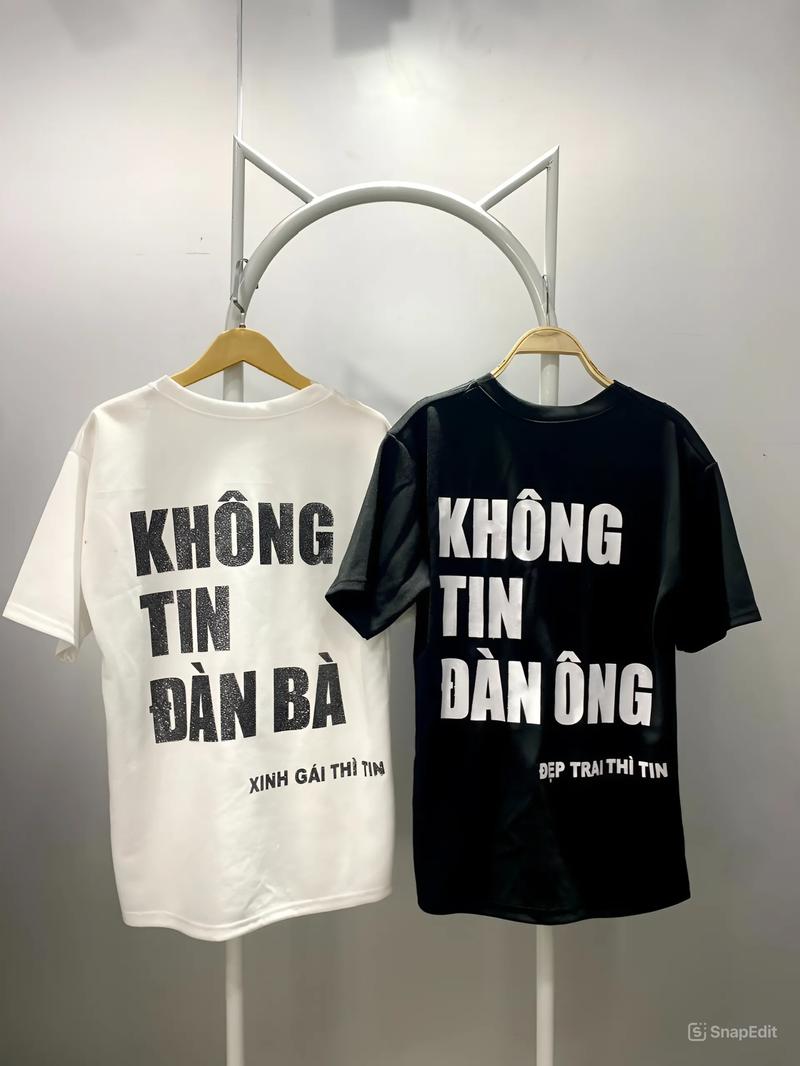 Product Introduction of Áo Phông Unisex (KHÔNG TIN ĐÀN ÔNG/ĐÀN BÀ) Hình In Nhũ Kim Tuyến - Chất Poly Mịn Form Rộng Thụng Siêu Hot Hit 2024 aothun  basic 9