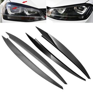 Inserciones de párpado decorativo para faros de auto, aspecto de fibra de carbono, accesorio de moldura para estilizado de autos, mejora la apariencia exterior