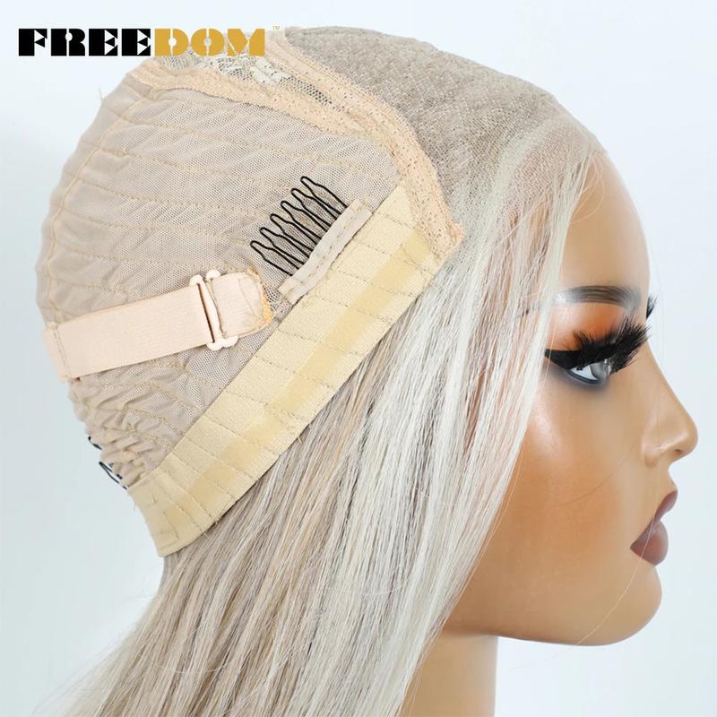 Product Introduction of Synthetic Lace Front Wigs For Black Woman Layered Straight Wear and Go Glueless Wigs Ombre Brown T Part & 6x4 Pre Plucked Wig 14