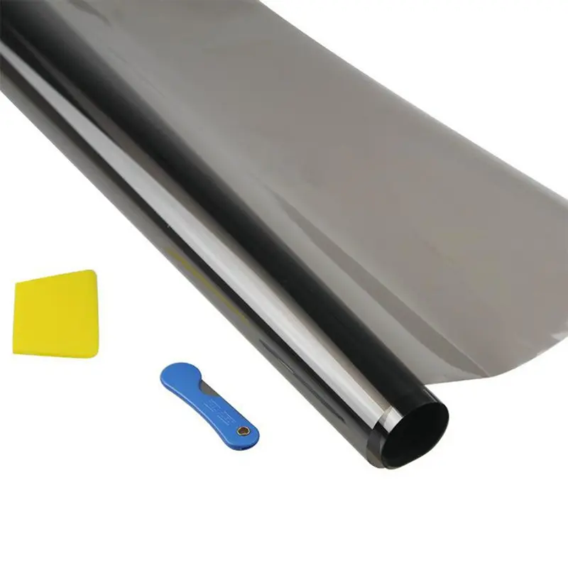 Miếng dán kính phim màu cửa sổ, màu đen, 300CMx50CM, phim che nắng mặt trời năng lượng mặt trời, cho ô tô, cuộn màu đen, bộ dụng cụ nhuộm VLT 15% 5
