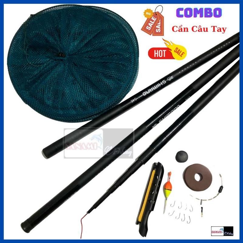 Bộ Cần Câu Tay SHIMANO HEIMUSHR Giá Rẻ - Cần Câu Đài Đủ Size cần câu tay dạng rút sợi Cacbon