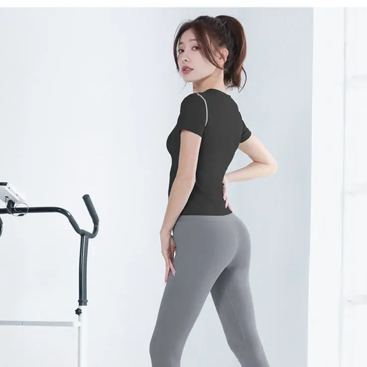 [LADIES FASHION] Atasan Lengan Pendek Olahraga Kaos Olahraga Pendek T-shirt Wanita baju Yoga 1124 sport 4