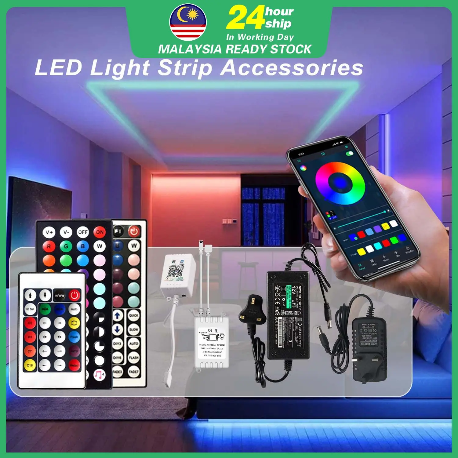 Led Light Strip 44KEY IR / 44KEY Bluetooth MUSIC / WiFi TUYA RGB CONTROLLER DC 12V IR Remote Music Controller For RGB
